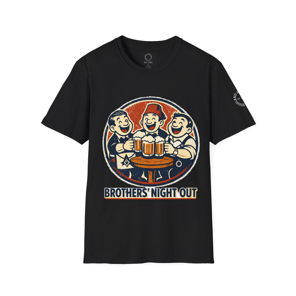 Brothers' Night Out T-Shirt — Retro Beer Night Tee for Guys