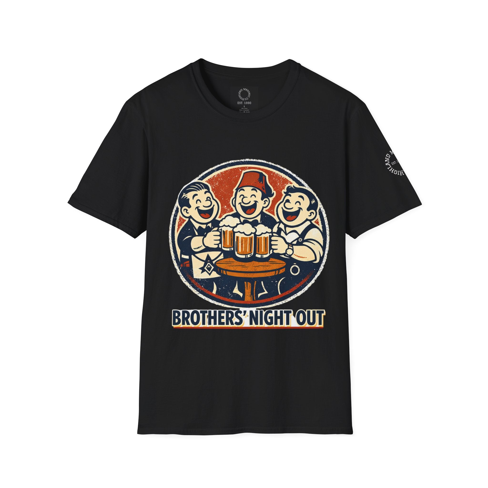 Brothers' Night Out T-Shirt — Retro Beer Night Tee for Guys