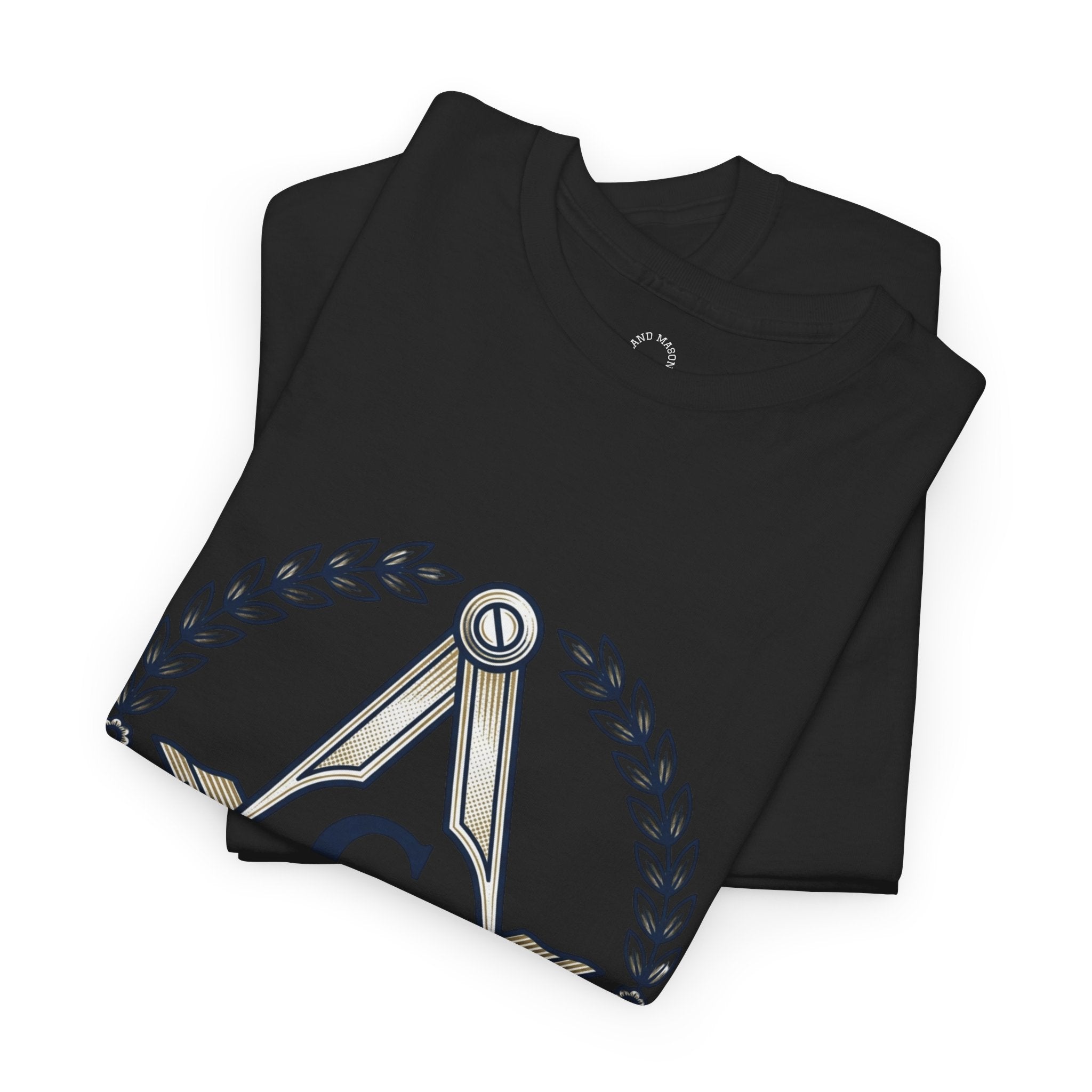 Masonic Square & Compass Graphic Tee — Blue Emblem Freemason Symbol T-Shirt