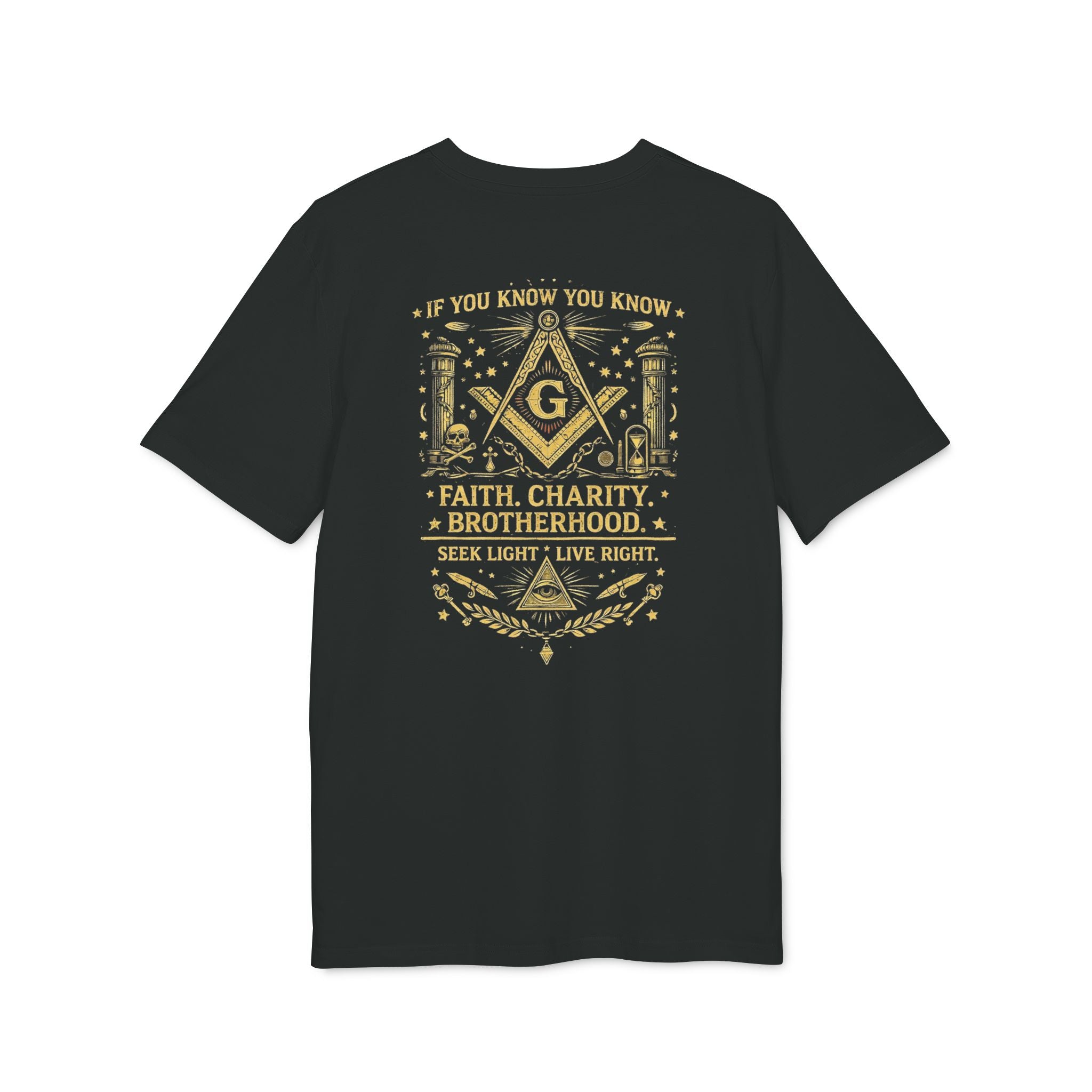 Masonic Brotherhood T-Shirt — "Faith, Charity, Brotherhood" Graphic Tee
